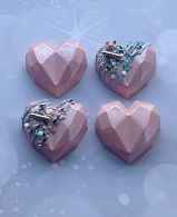 Geo Heart cake treats